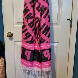VS Pink Scarf Fringe Oversized Wrap Blanket Style